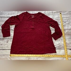 Women’s Torrid Super Soft Slub Scoop Neck Jersey Long Sleeve Henley